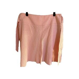 Nine & Company Seersucker Shorts Womens 14 Pink Striped High Waist Cotton Zip